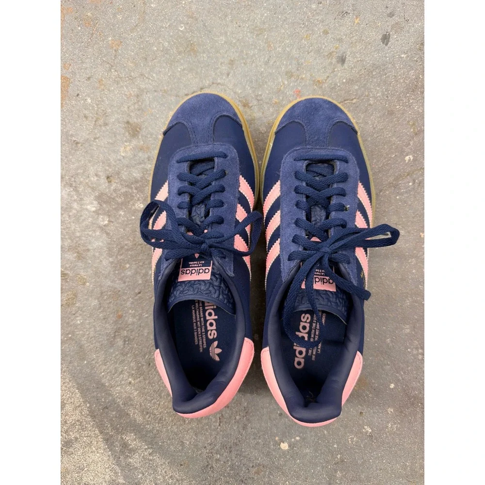 Adidas Gazelle Bold Navy Pink Platform Sneakers ID6991 Womens 7.5
